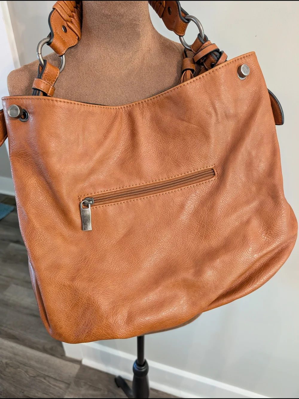 Women’s Tan Leather Shoulder Bag with Tassel